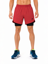 Chrono Dual-Layer Training Shorts Red