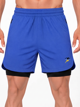 Chrono Dual-Layer Training Shorts Blue