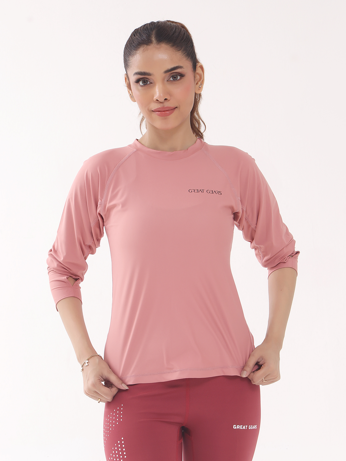 Long-sleeve Athletic Top Pink