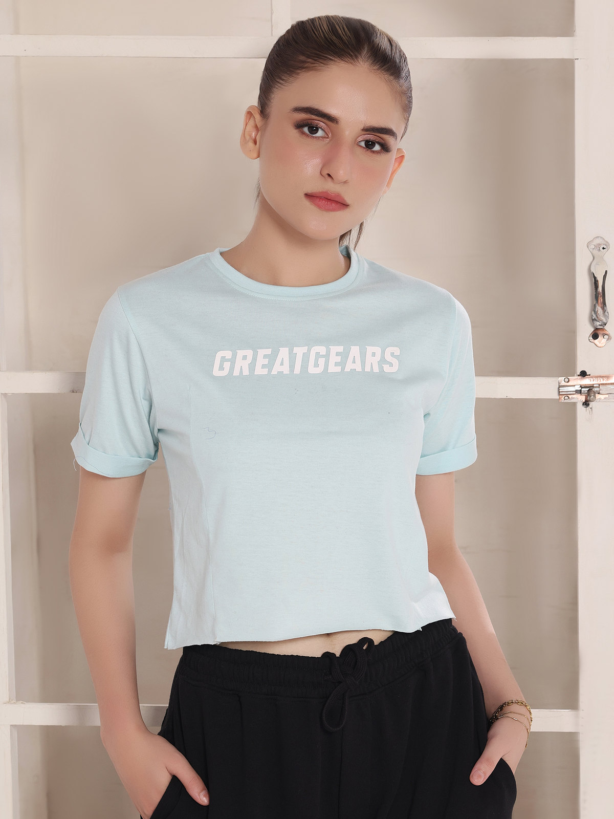 Apex Crop Top Aqua