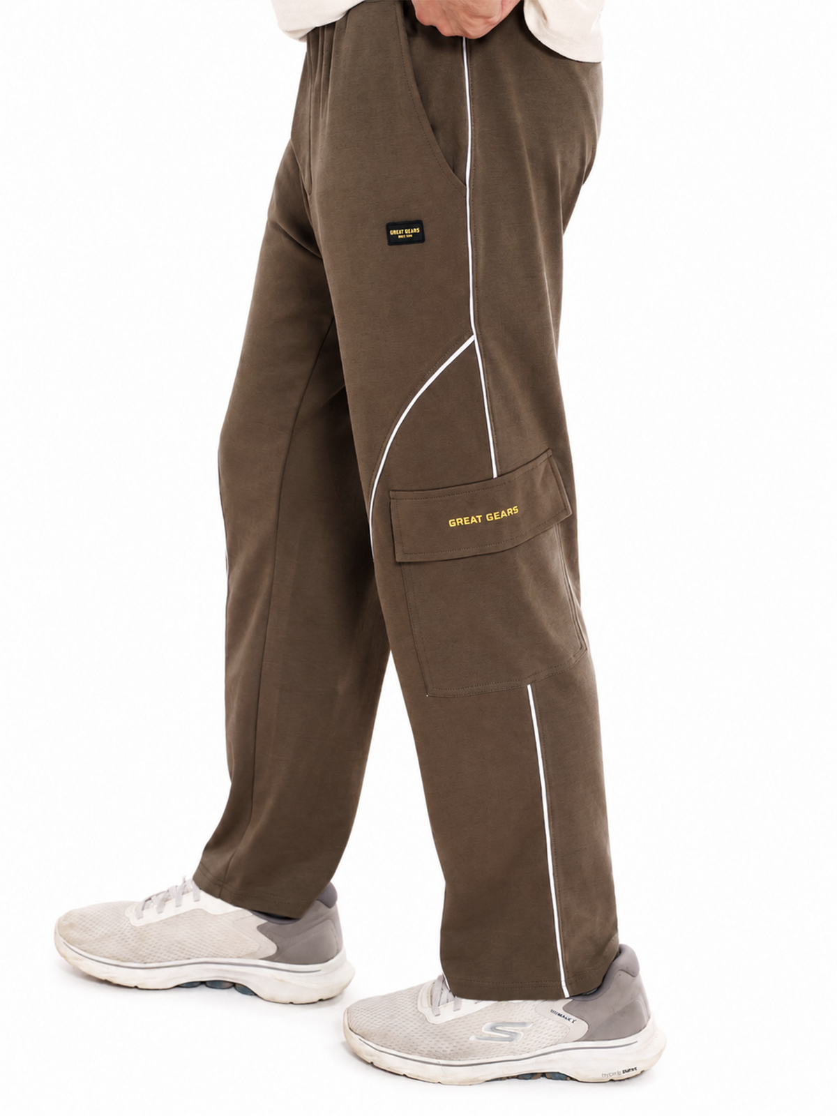 Interstellar Wide Leg Cargo Trousers Olive