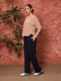 Acid Wash Women Crop Top Camel