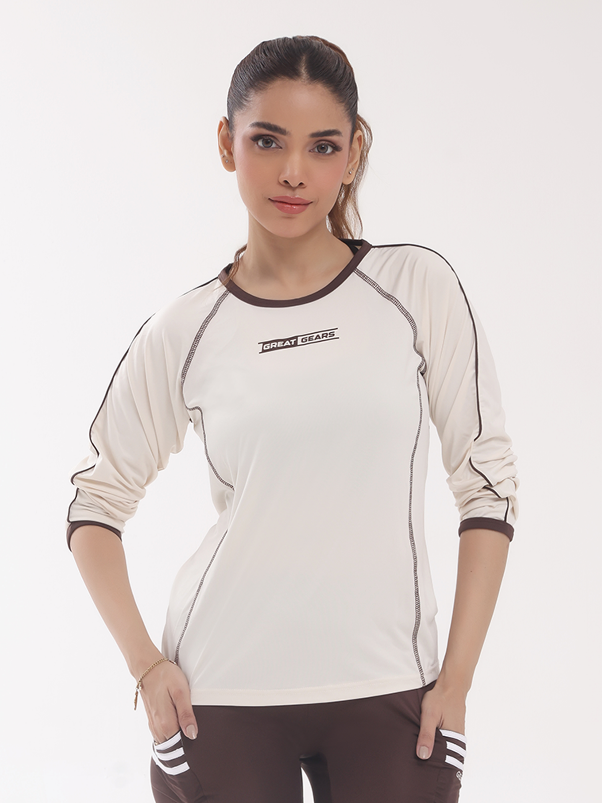 Full Sleeve Performance Top Ivory