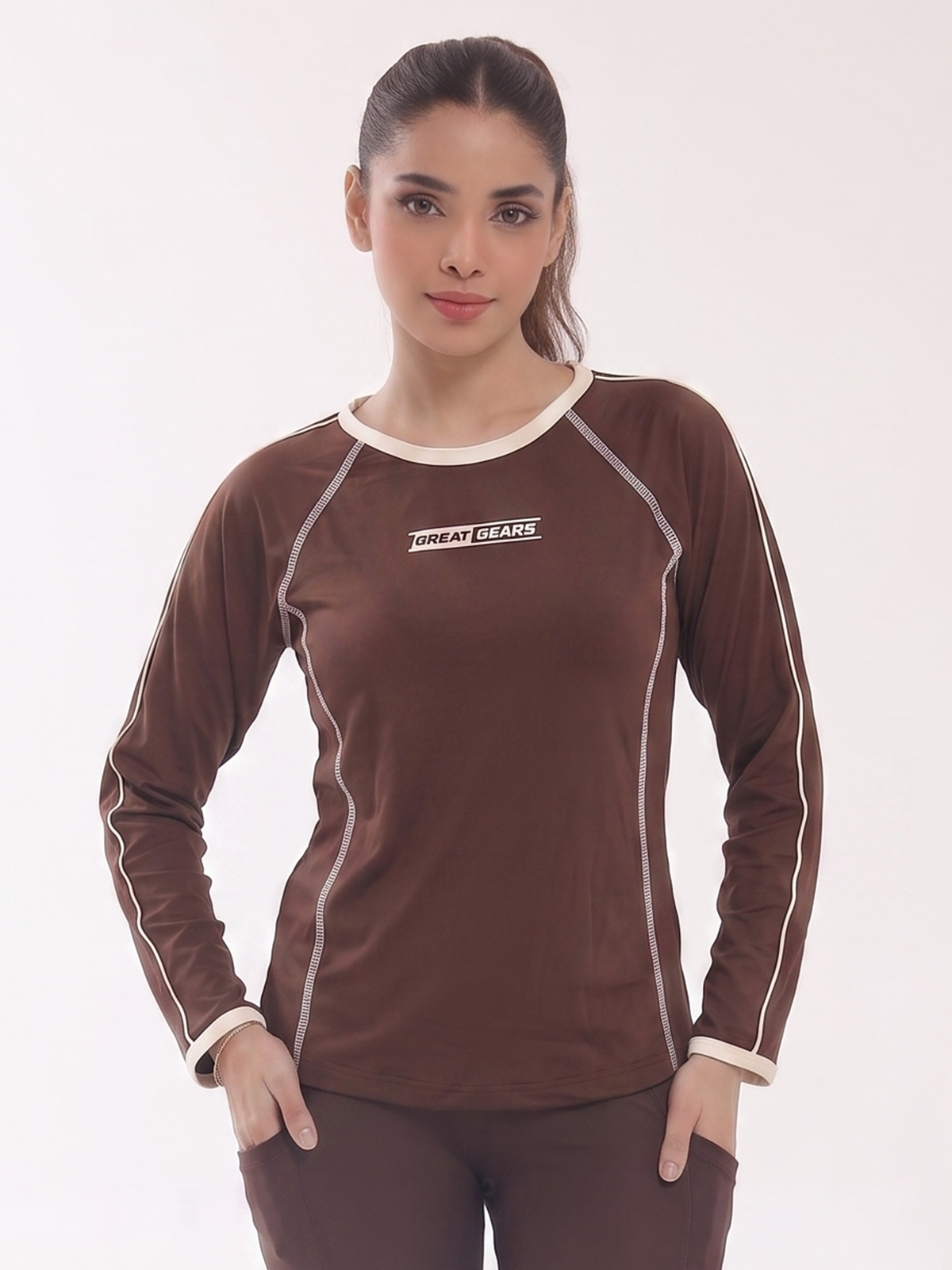 Full Sleeve Performance Top Brown