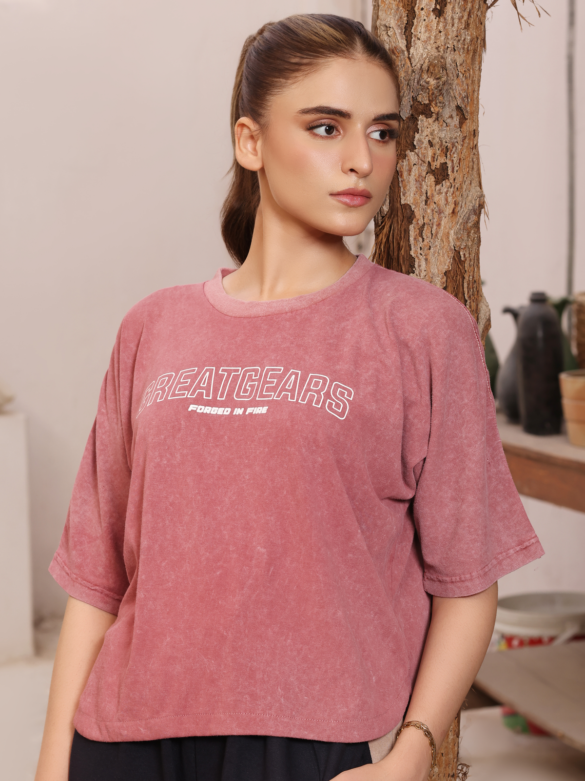 Acid Wash Women Crop Top