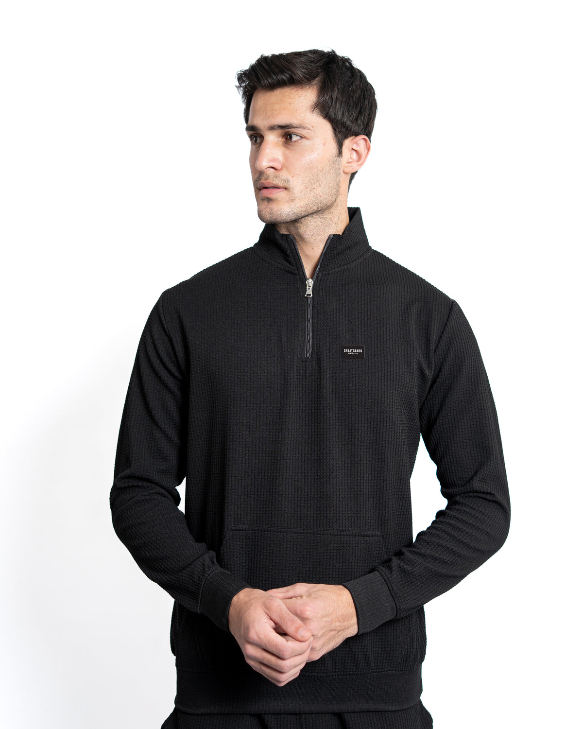 Textured Quarter-Zip Pullover