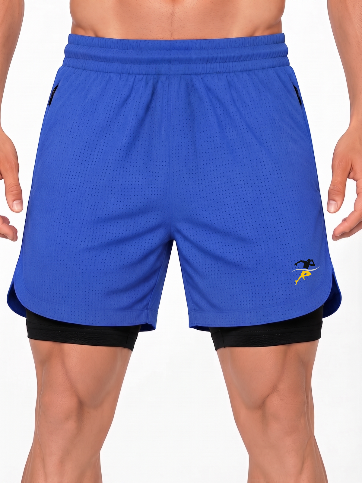 Chrono Dual-Layer Training Shorts Blue