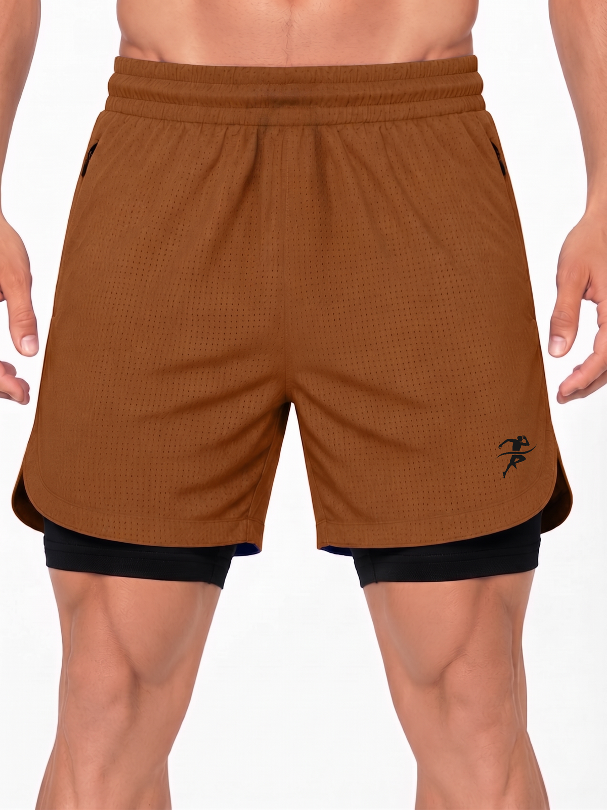 Chrono Dual-Layer Training Shorts Ochre