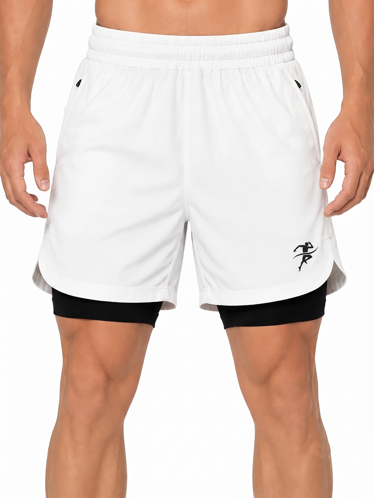 Chrono Dual-Layer Training Shorts White