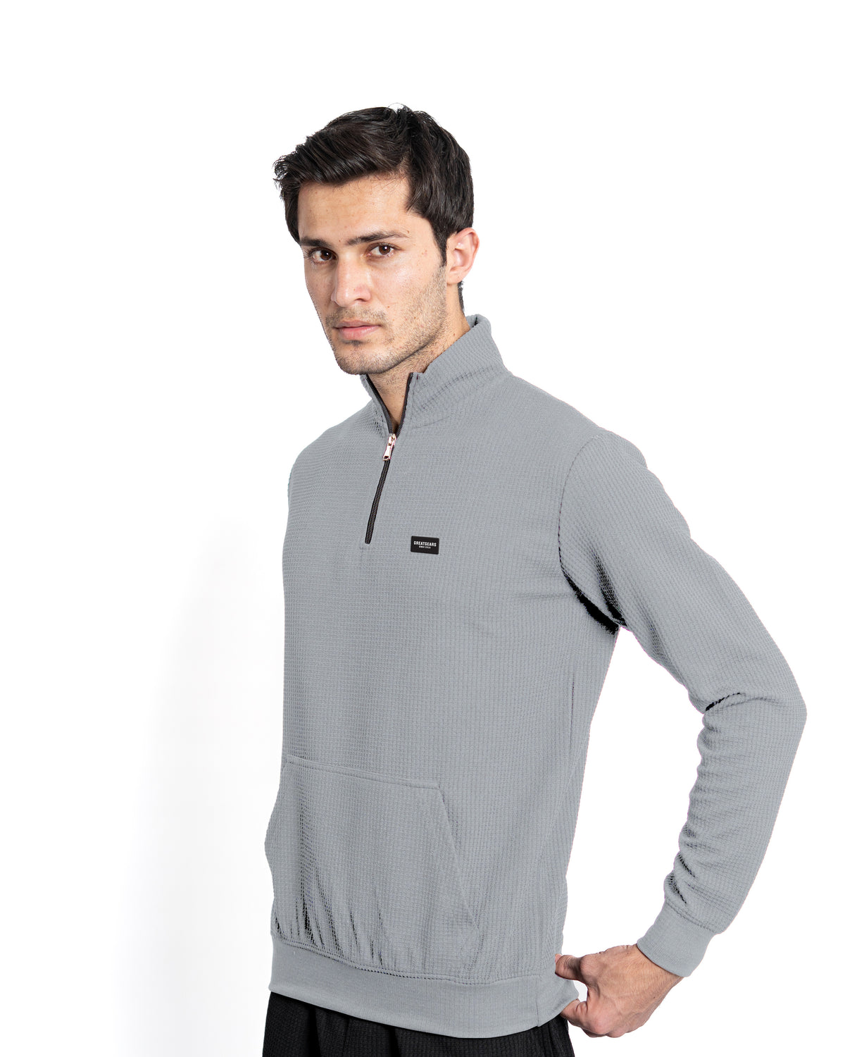 Textured Quarter-Zip Pullover