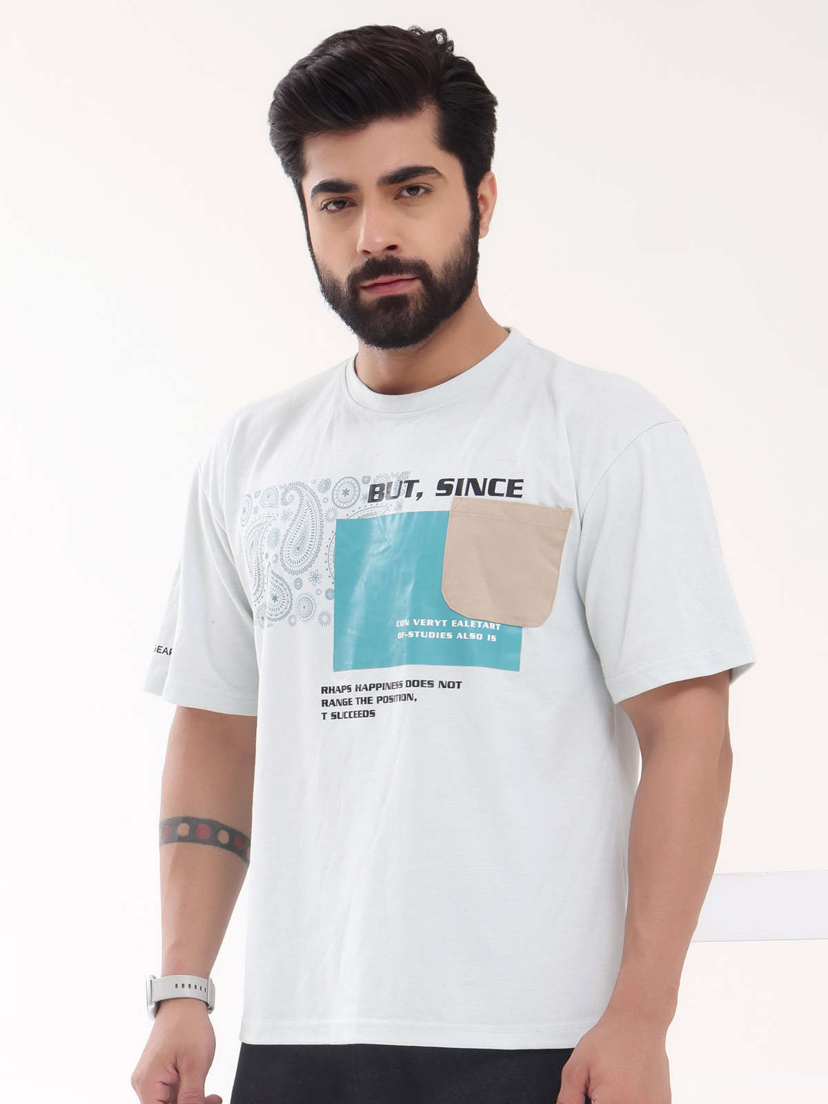 Urban Cargo Oversized Tee Aqua