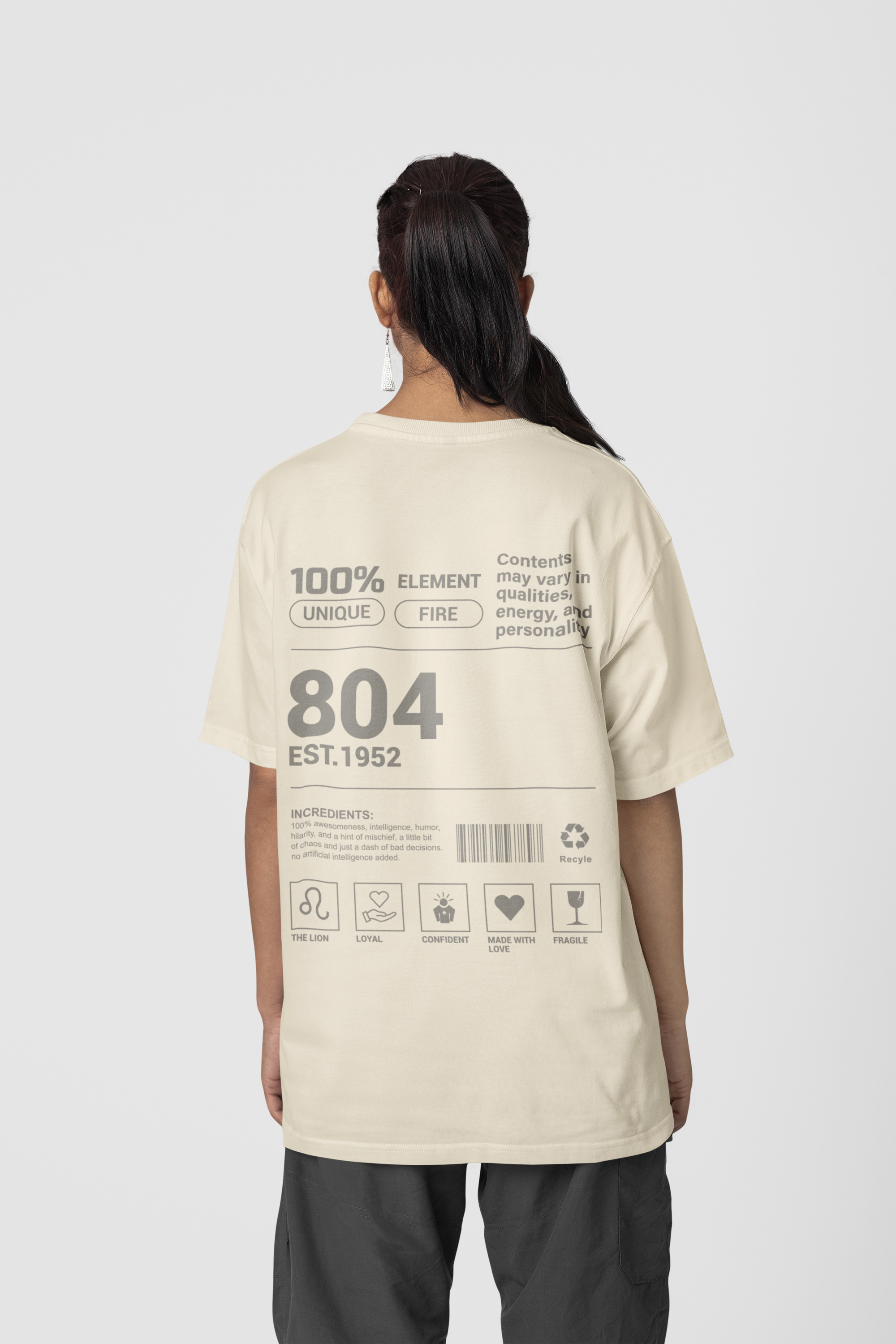 804 over size Tee Unisex